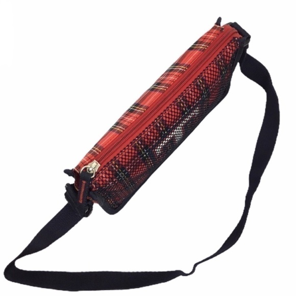 TOMMY HILFIGER Mini Purse Y2K Style Bag Plaid Tartan Mesh Sporty Classic Varsity - Picture 5 of 16